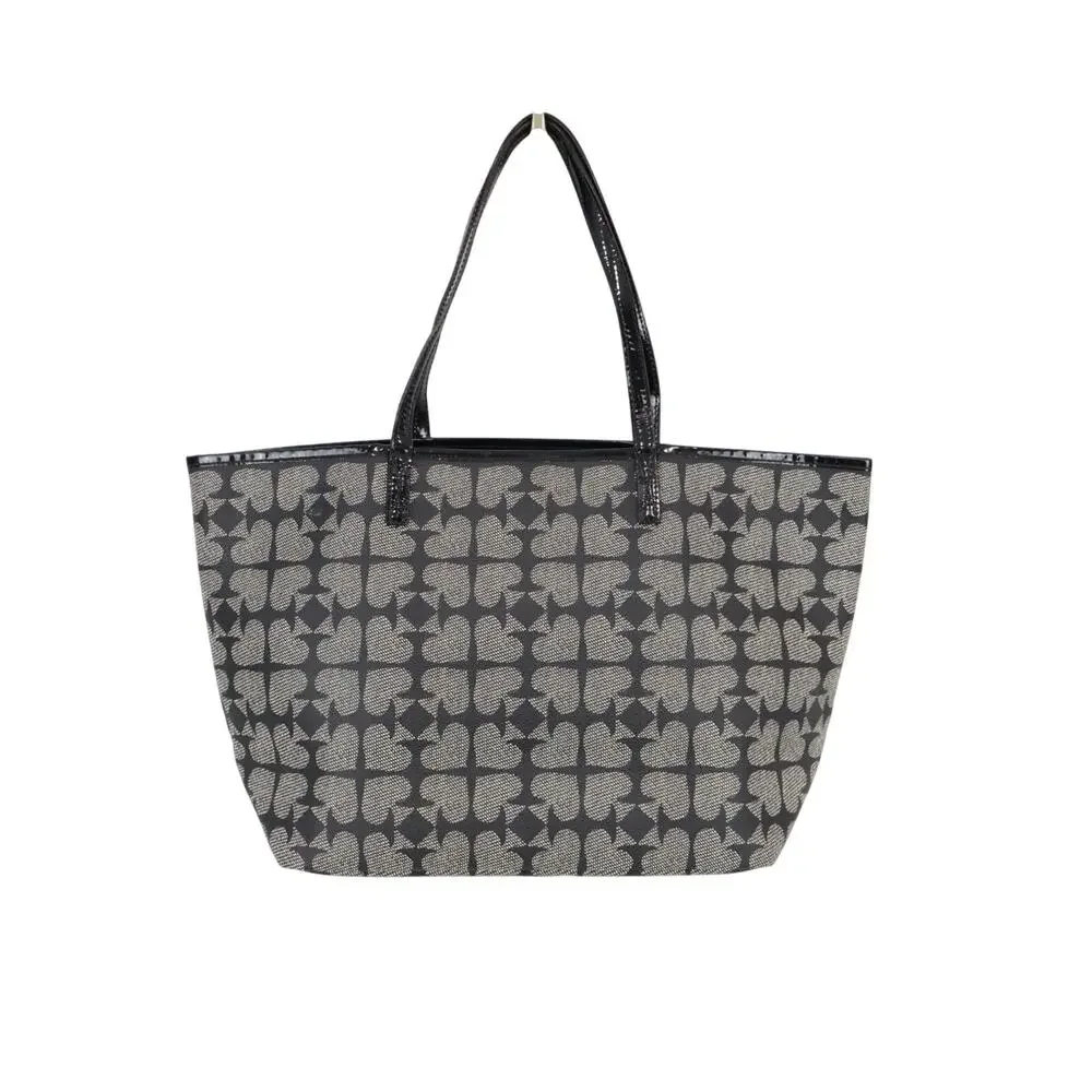 Kate Spade Ace of Spades Harmony Pebbled Coated Canvas Black Large Tote Bag